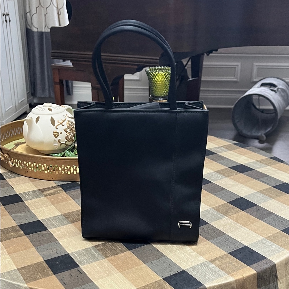 Etienne Aigner Black Structured Top-Handle Satchel